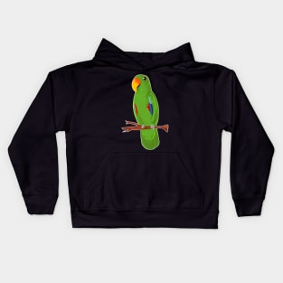 Ekkie Cute green Eclectus Parrot for parrot lovers Kids Hoodie